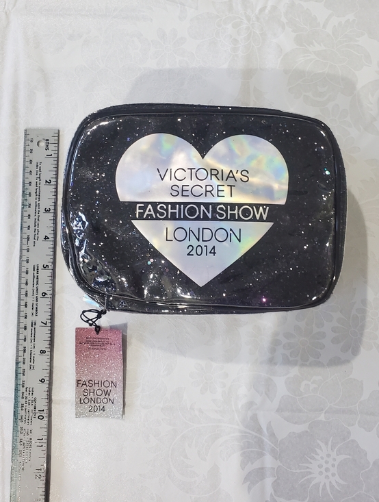 NWT RARE Victoria’s Secret Fashion Show London 2014 Black Silver Shimmer Glossy - Picture 5 of 9